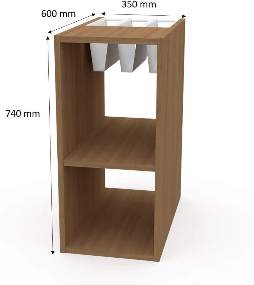 LEVIRA Scaffale Fulda Ciliegia Cioccolato 35x60x74 cm - 2 scomparti + portari... - Immagine 4 di 4