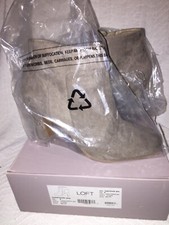 Ladies Size 8 Loft Healed Bootie Grey, Zip Up, 3.5" Heel, Retail $89.99