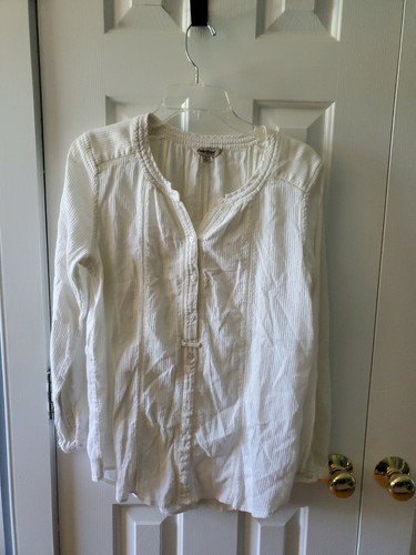 Long Sleeve Tunic Blouse White/Cream 