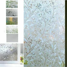 3D Privacy Window Glass Film Sticker Static Cling Frosted Stained Office Home