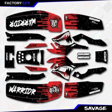 Red Savage Camo Racing Fender Graphics Kit fits Yamaha Warrior 350 Decals