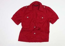 Style & Co. Womens Red Jacket Size L Button