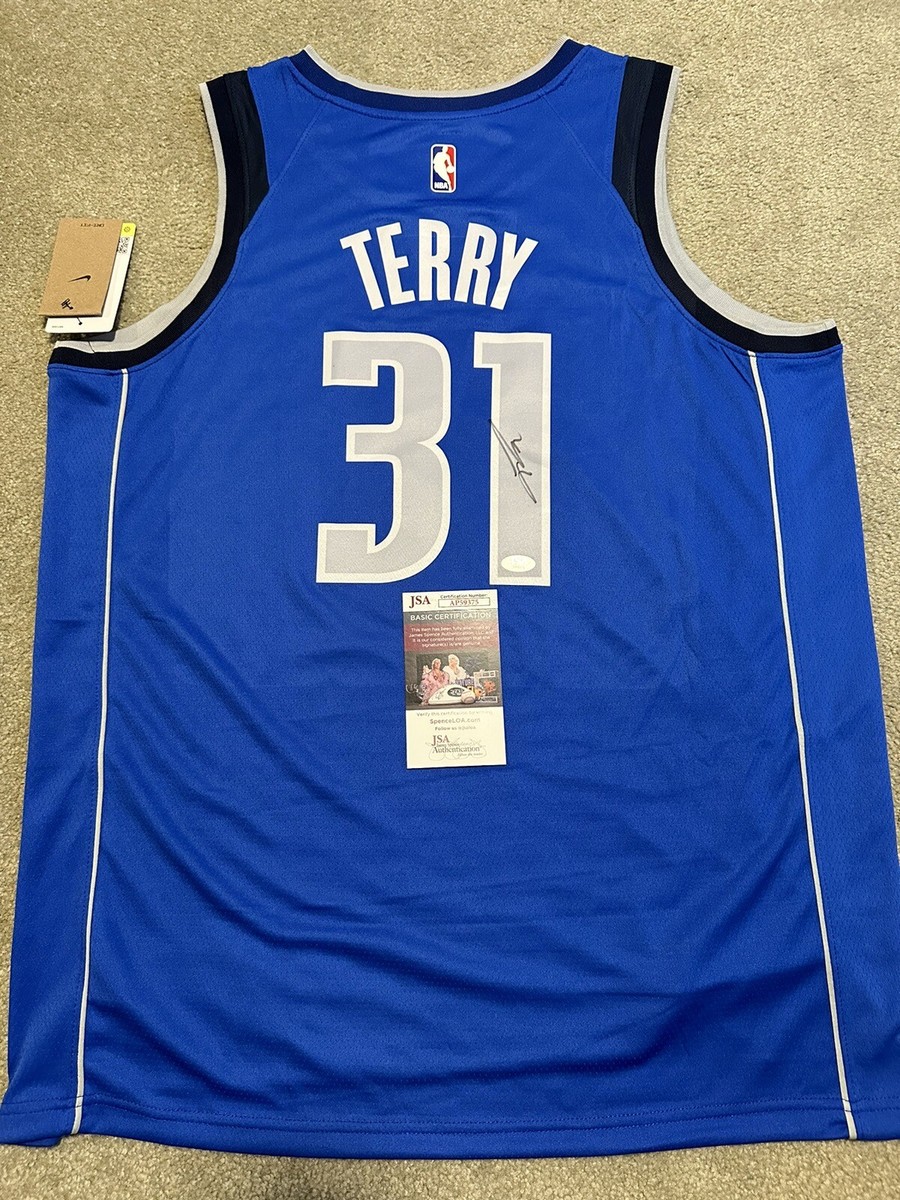Jason Terry Signed Dallas Mavericks NBA Jersey JSA COA Autograph Large