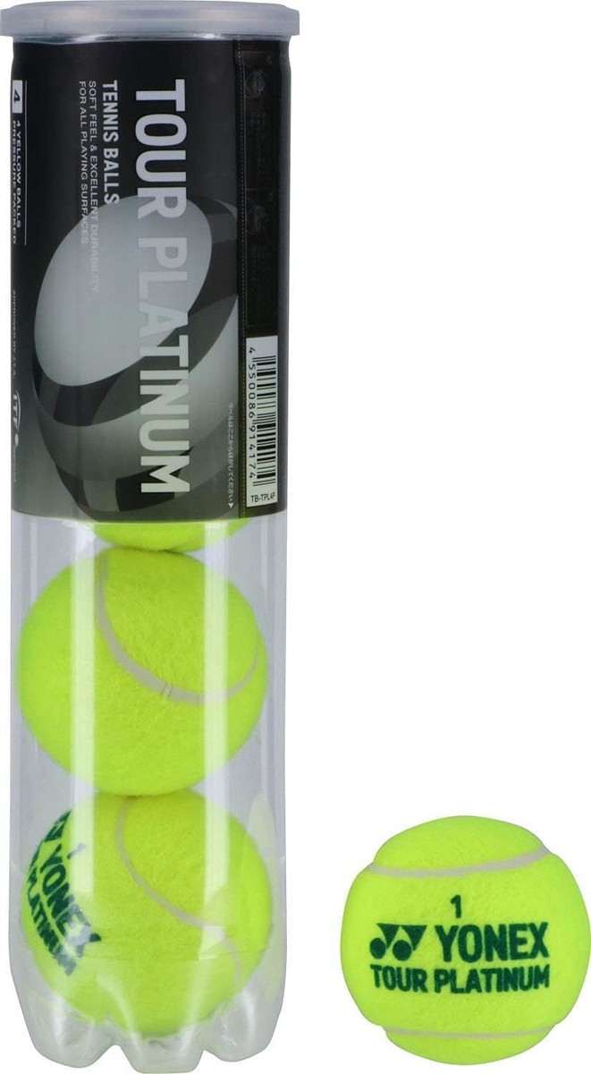 YONEX Tennis Ball TOUR PLATINUM 1 Can Yellow TBTPL4P | eBay