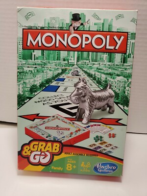 Monopoly Grab & Go Game New open box Unplayed 4 Player - BB26