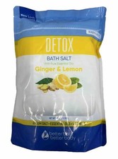 Detox Bath Salt, With Pure Essential Oils, Ginger  Lemon, 2-LB Bag