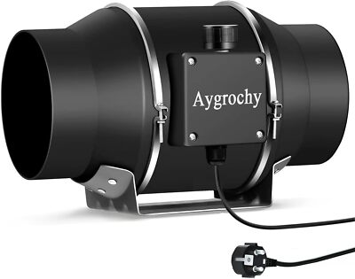 Aygrochy Rohrventilator 100mm Abluftset Regelbar Mit