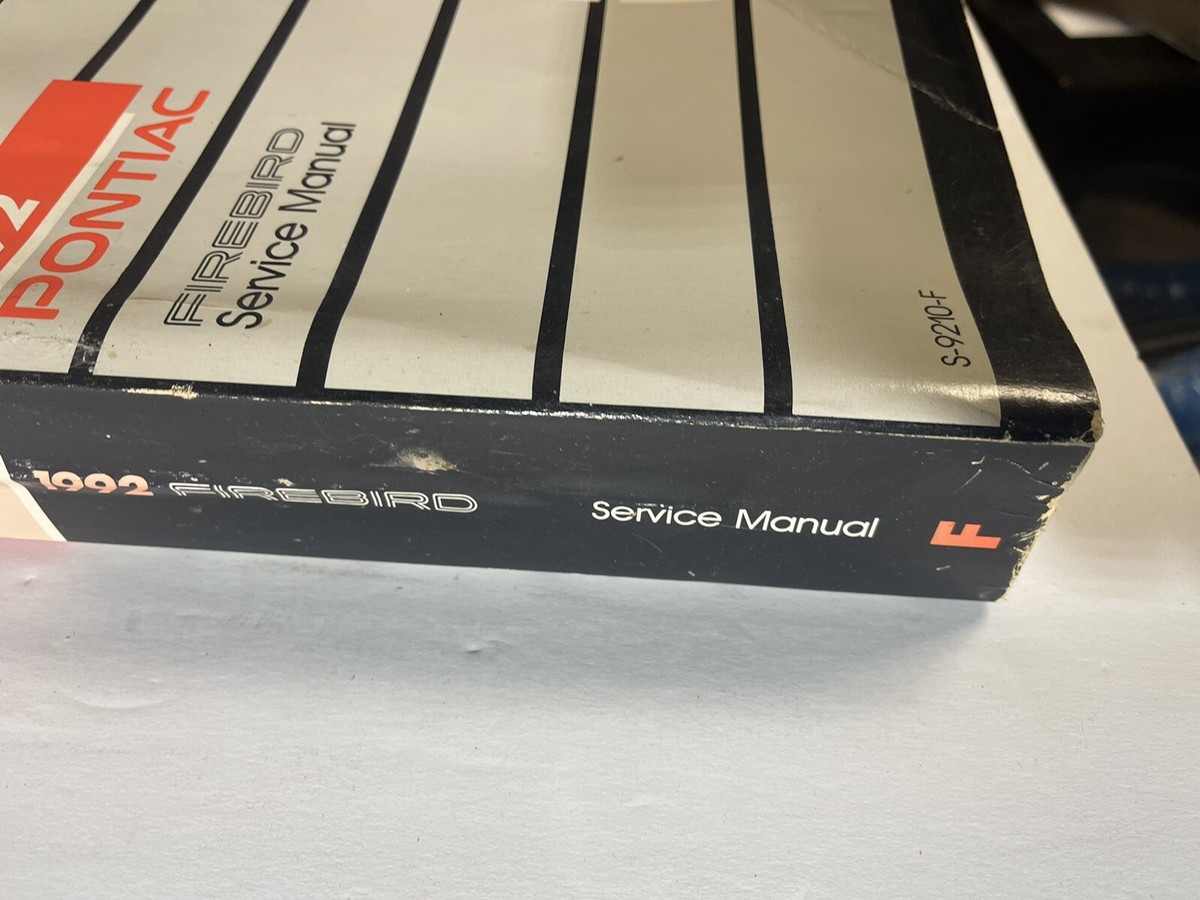 VTG 1992 PONTIAC FIREBIRD SERVICE MANUAL REPAIR GUIDE BOOK