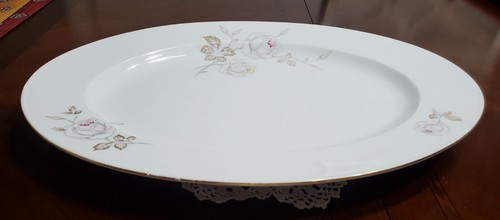 JOHANN HAVILAND 15" Oval Serving Platter Sweetheart Rose - Picture 5 of 8