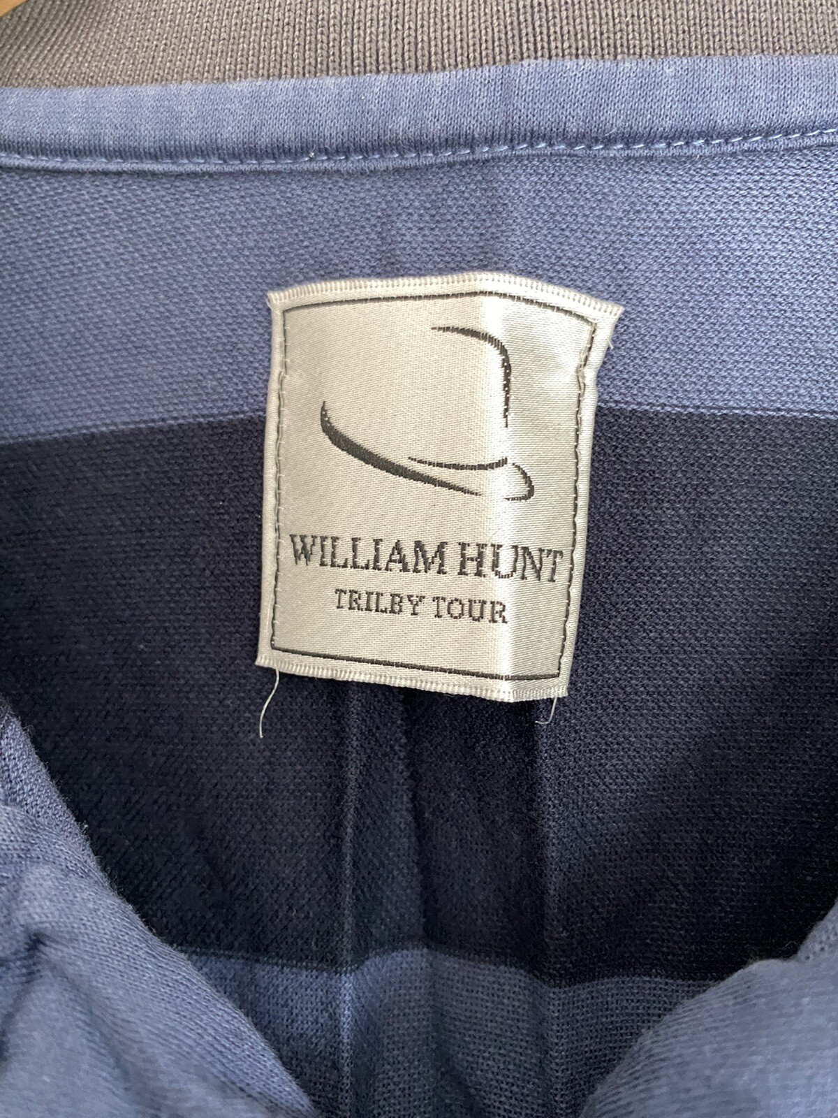 FILA Polo golf William Hunt Trilby Tour Savile Row taglia XL righe blu