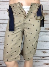 Beverly Hills Polo Club Walking Shorts Boys 20 Tan Youth Belt Cactus Zip NEW