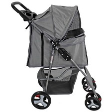 Image of Pet Stroller Dog Puppy Cat Pram Pushchair Travel Cart Jogging Buggy Carrier