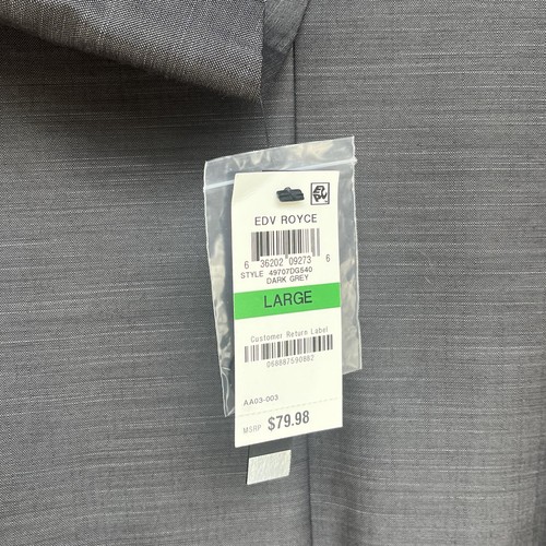 INC Blazer Sz L Large Milan Slim Fit Sport Jacket Poly Blend Dark Gray - Picture 9 of 9
