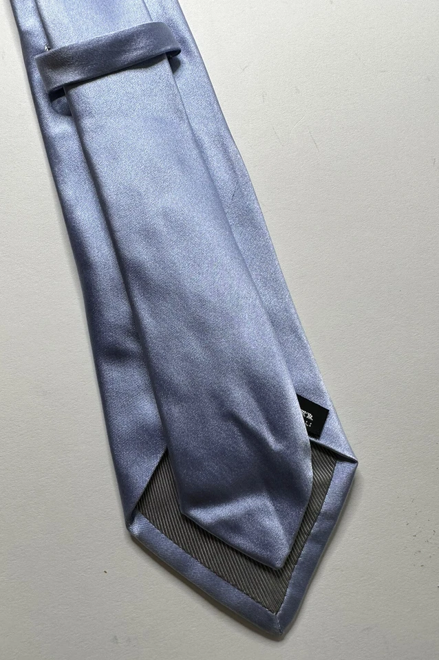 Corbata clásica de seda azul bebé liso años 90’s vestido para hombre graduación boda negocio Foto 3 de 4