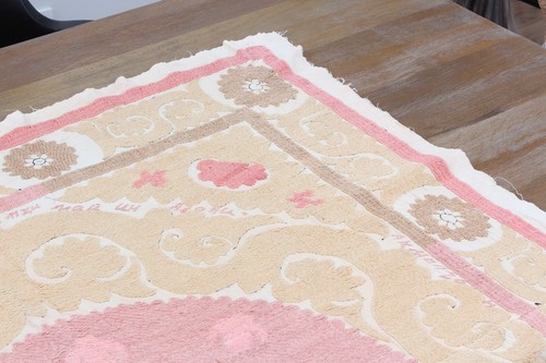 Suzani Fabric Suzani Throw Home Gift 4.07' x 4.95' Vintage Fast Shipment 16003 - Picture 13 of 24