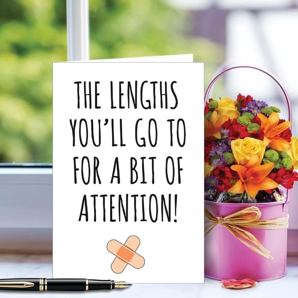 NobleWorks Funny Get Well Greeting Card w/ 5 x 7 Inch Envelope (1 Multicolor - Image 4 of 4