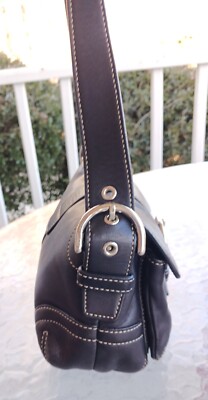 バッグ vintage coach old soho mini boston BLACK Coach 10316 Mini Soho Black Leather Shoulder Bag Y2K Vintage Purse