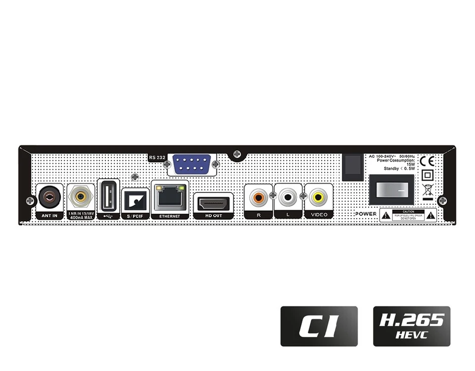 Edision PICCOLLO 3in1 S2+T2/C Combo Receiver H.265/HEVC DVB-S2,DVB-T2,DVB-C) CI  - Bild 4 von 4