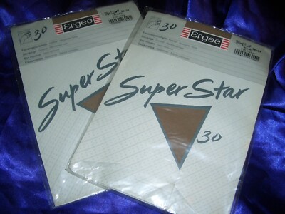 2 Paar Vintage Ergee Straps Strümpfe Gr. 9,5-10 natur Feinstrümpfe Damenstrümpfe