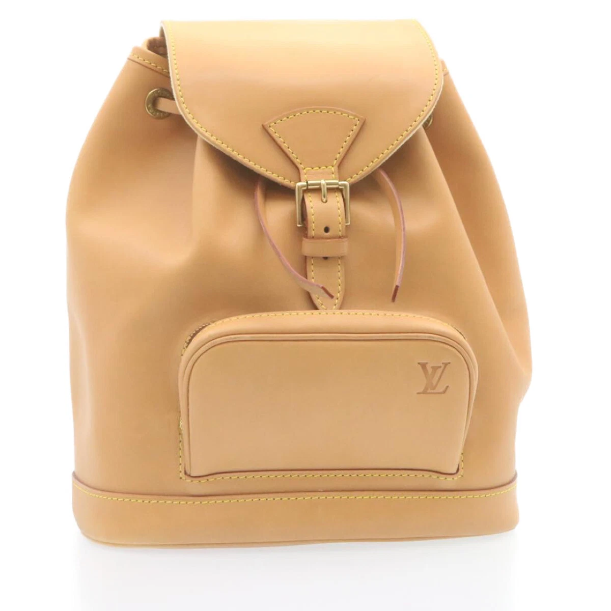 LOUIS VUITTON Nomad leather Montsouris MM Backpack SPO Beige LV Auth 28931A