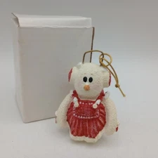 The Encore Group Snow Woman In Red Apron 2001 Christmas Ornament #110024 Boxed
