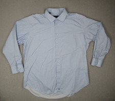 David Donahue Dress Shirt Mens 18 34 Twill Button Up Long Sleeve Workwear