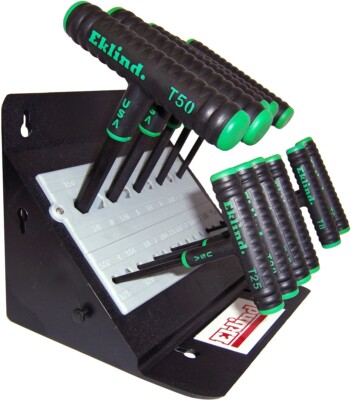 Eklind Torx T Handle Wrench Set 11pc T6-T50 68692 6'' Arm T-Handle w Stand USA