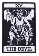 The Devil Hell Throne Pentagram Baphomet Lucifer Beelzebub XV Tarot Card Patch