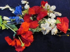 Vintage Millinery Flower Collection Red White Blue 1-4" German H4067