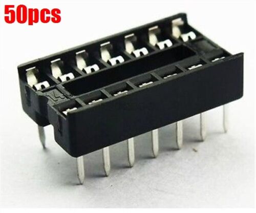 50Pcs 14 Pin DIP14 Sockets Adaptor Solder Type gv - Afbeelding 1 van 2
