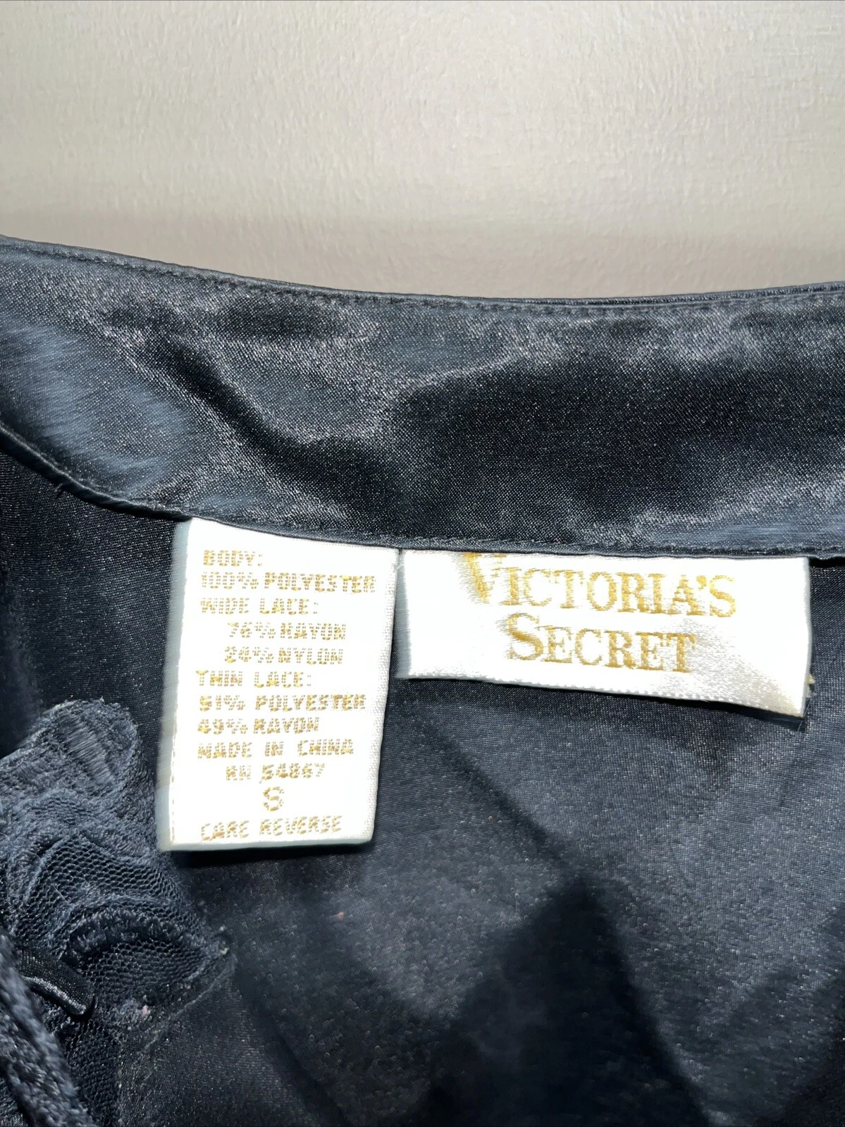 UNDERCOVER Abito slip lingerie sonno vintage etichetta oro Victoria's Secret VNT taglia small