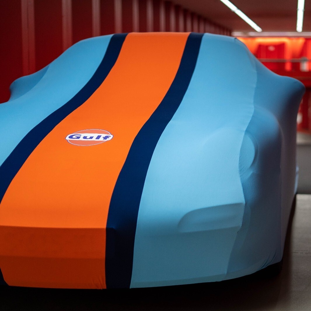 Custom Indoor Car Cover PORSCHE 911 964 Gulf Racing Design Show Cover