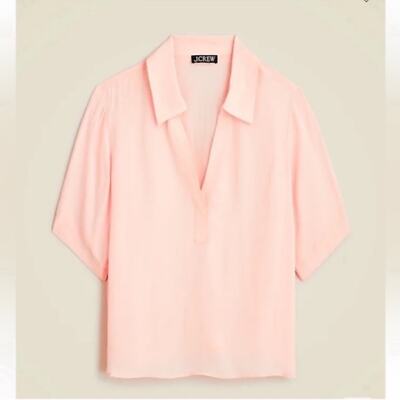 J.Crew Bungalow popover top in crepe de chine M