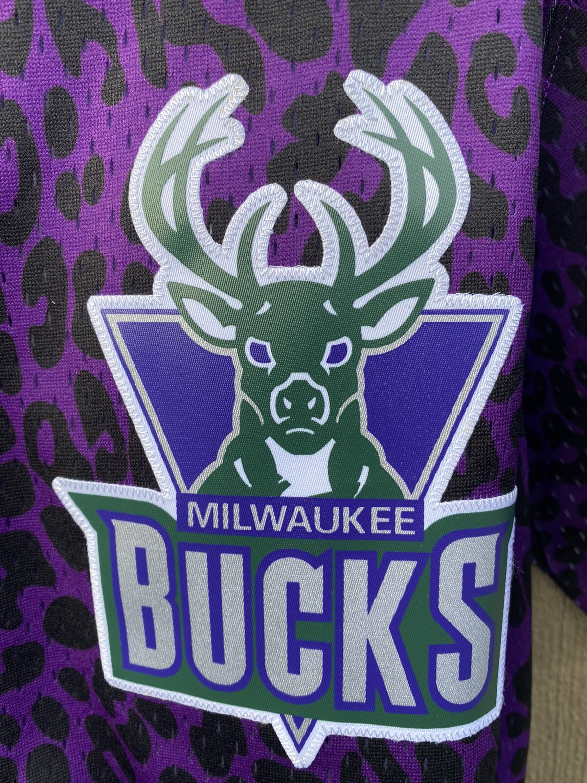 Mitchell & Ness Milwaukee Bucks NBA Baseball Purple and Black Jersey Size  Large | eBay