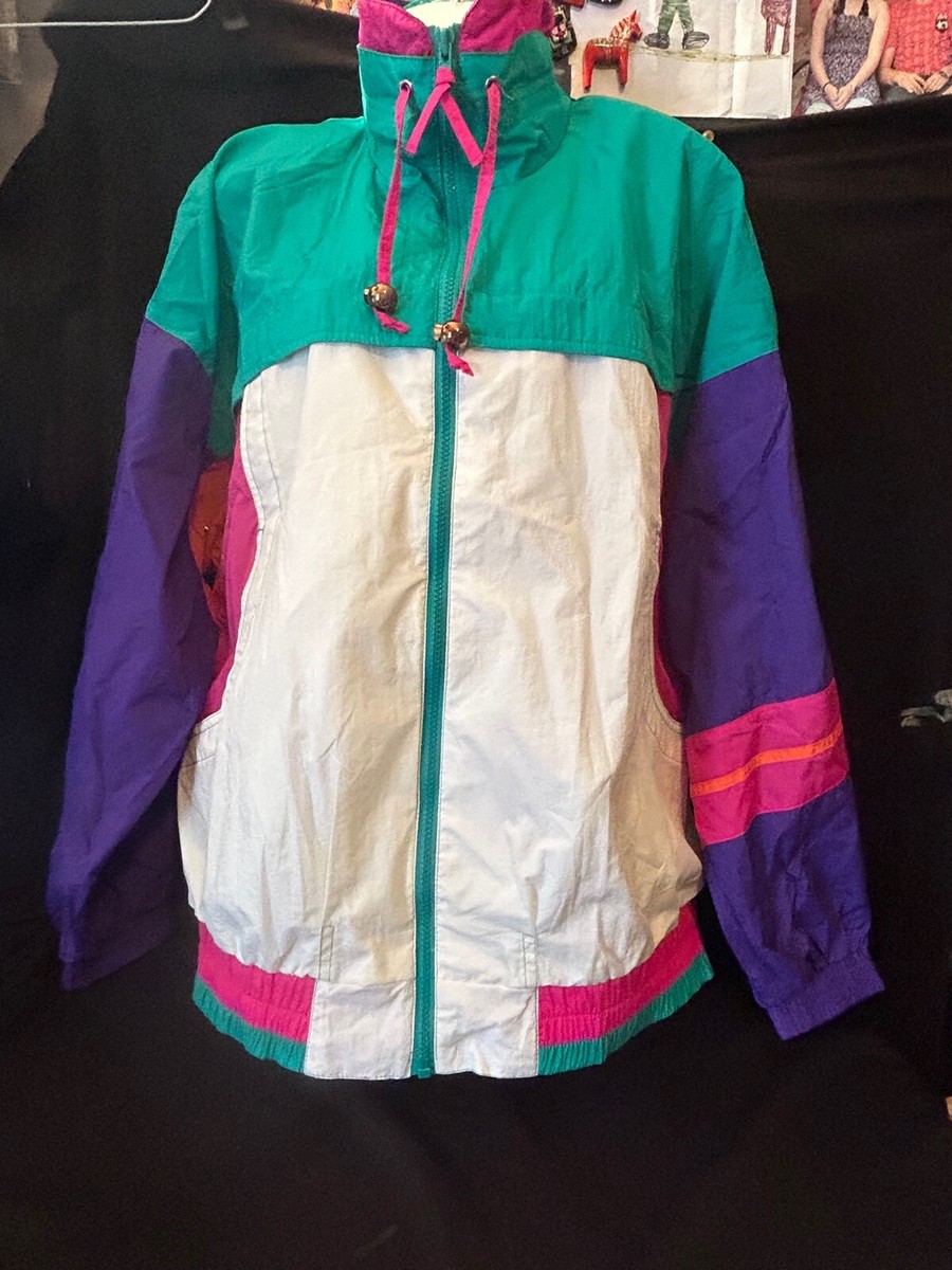 Vintage River Edge RE Ladies XL 80s 90s Bright Color Windbreaker