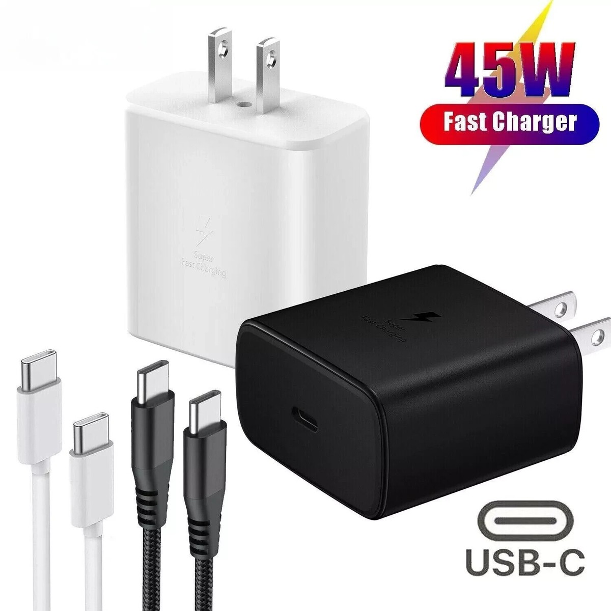 Original Samsung Galaxy 45 Watts USB-C Super Fast Charging Wall Charger  Cable