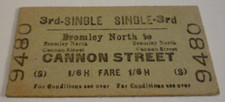 1966 Bromley North to Cannon Street Railway Station 1/6 Ticket