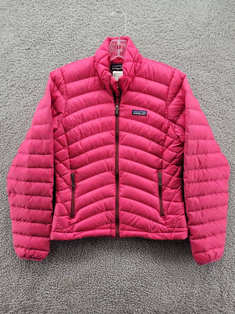 Patagonia Jacket Women's Down Puffer Coat Pink Full Zip Size Extra Small