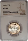 1963 25C NGC MS66 PQ