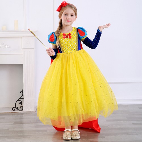 2-9Y Kids Baby Toddler Girls Halloween Princess Cosplay Costume Snow White Dress - Picture 17 of 21