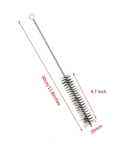 Spazzola filo bottiglia tubo 20 mm acciaio inox 11,8 pollici manico lungo setola 12 pezzi - Foto 14 di 17
