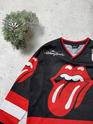 The Rolling Stones 62 Hockey Jersey Printed Size L Black | eBay