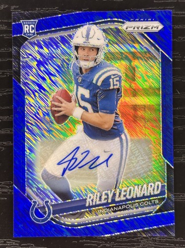 Riley Leonard [Autograph Blue Shimmer] #342 2025 Panini Prizm card