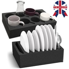 2 PCS Foam Cutlery Holder Cup Plate Set for Motorhomes, Caravans, Boats, Camping