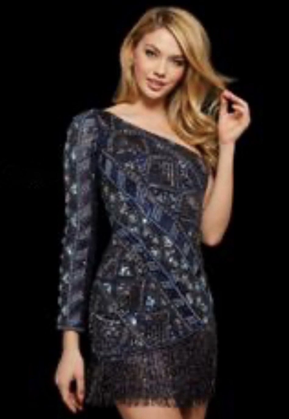 Sherri Hill 53048 One Enchanted Evening Navy Size 2