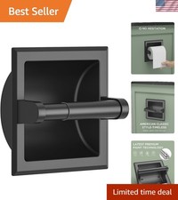 Durable Stainless Steel Recessed Toilet Paper Holder with Mounting Kit - 6" Roll