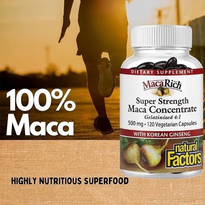 Maca Concentrate Capsules - Soy-free, No Artificial Additives - 120pcs