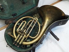 Vintage Columbia Harry B Jay Piston Valve French Horn Case Mellophone Instrument