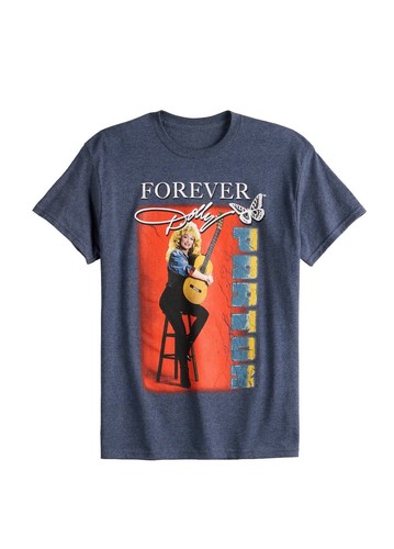Mens Forever Dolly Parton Graphic Short Sleeve T Shirt Blue Large NWT