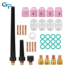 37pcs TIG Welding Torch Repair Kit w/Gas Lens 10 Cup for DB SR WP 9/20/25